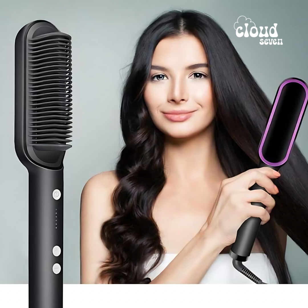 Hair straightening brush